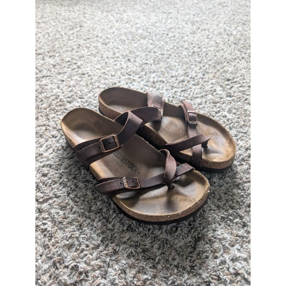 Birkenstock Mayari Sandals Brown Leather Women's 40 US 9.5